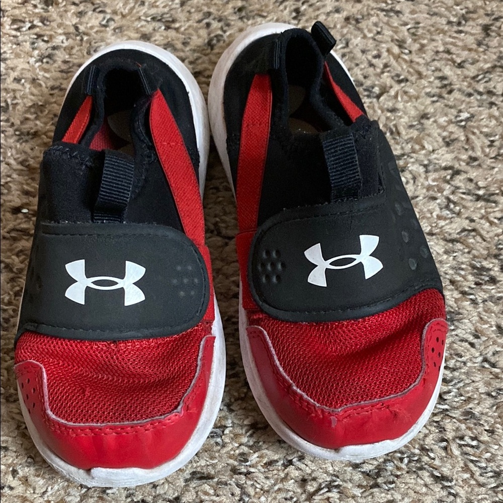 Under Armour Kids Red and Black Shoes
